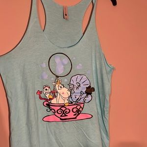 Small shop Toy Story Teacups racer back tank. Size XL. Aqua blue.